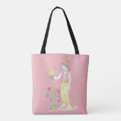 Eine Buntstiftzeichnung einer Frau Tasche (Rückseite)