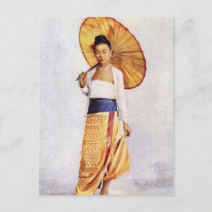 Eine burmesische Dame, Vintage-Fotografie Postkarte