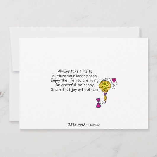 Eine "Busy Life_Flat Card" 7"x5" (Rückseite)