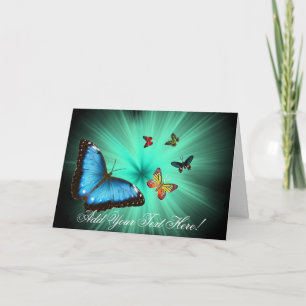 Eine Butterflys Reise-Gruß-Karte Karte
