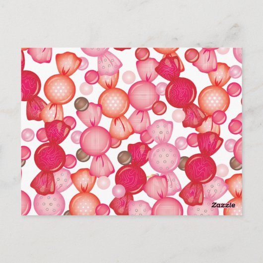 Eine Candy Land Party Flag Bunting Banner Postkart Postkarte (Rückseite)