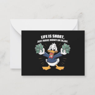Eine Cartoon-Happy-Ente-Haltungspackel Mitteilungskarte