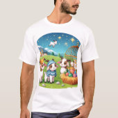 eine Cartoon-Illustration einer Krippe mit einem T-Shirt (Vorderseite)