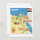 Eine Cartoon-Karte Ägyptens Postkarte (Vorne/Hinten)