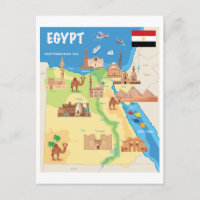 Eine Cartoon-Karte Ägyptens