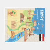 Eine Cartoon-Karte von Ägypten Fleecedecke (Vorderseite (Horizontal))