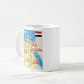 Eine Cartoon-Karte von Ägypten Kaffeetasse (Vorderseite Links)