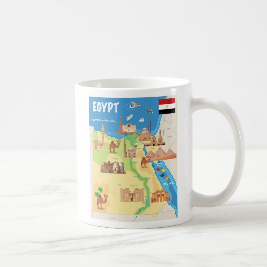 Eine Cartoon-Karte von Ägypten Kaffeetasse (Rechts)
