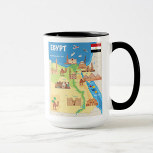Eine Cartoon-Karte von Ägypten Tasse