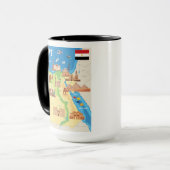 Eine Cartoon-Karte von Ägypten Tasse (Vorderseite Links)