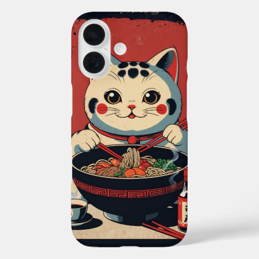 eine Cartoon-Maneki-Neko-Katze Case-Mate iPhone Hülle (Rückseite)