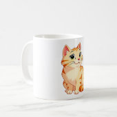 eine Cartoon-Orangekatze mit getigertem Fell Kaffeetasse (Vorderseite Links)