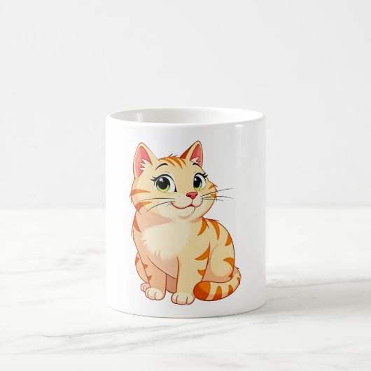 eine Cartoon-Orangekatze mit getigertem Fell Kaffeetasse (Mittel)