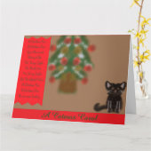 Eine Catmas Carol Faltkarte Karte (Gelbe Blume)