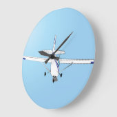Eine Cessna im Flug Große Wanduhr (Winkel)