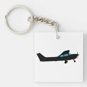 Eine Cessna in Silhouette Schlüsselanhänger