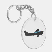 Eine Cessna in Silhouette Schlüsselanhänger (Vorderseite links)