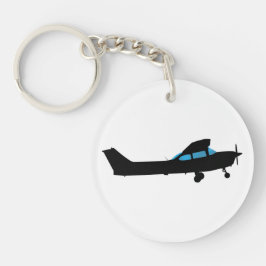 Eine Cessna in Silhouette Schlüsselanhänger