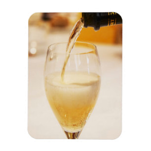 Eine Champagnerflöte wird mit Gosset gefüllt Magnet