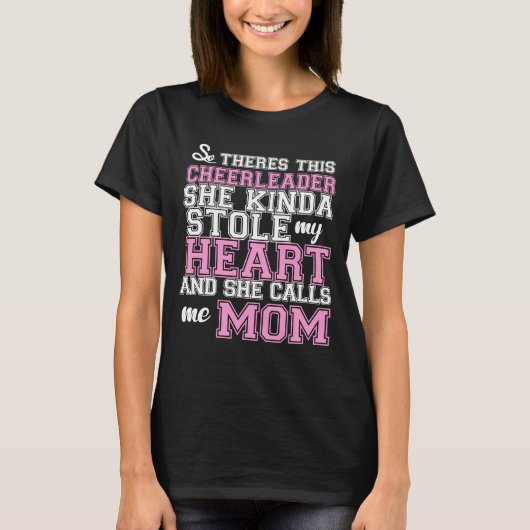 Eine Cheerleader stahl meine Herz Mama T-Shirt (Vorderseite)