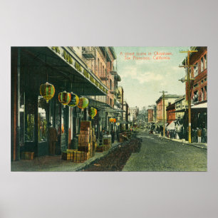 Eine Chinatown Street-Szene Poster