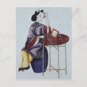 Eine Chinesin, die ihr die Haare anlegt Postkarte (Vorderseite)