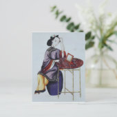 Eine Chinesin, die ihr die Haare anlegt Postkarte (Stehend Vorderseite)