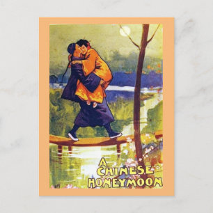 Eine chinesische Flitterwoche Vintag Postkarte