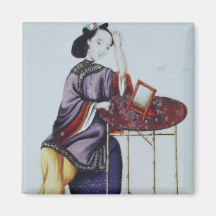 Eine chinesische Frau, die ihr Haar vereinbart Magnet