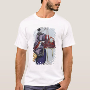 Eine chinesische Frau, die ihr Haar vereinbart T-Shirt