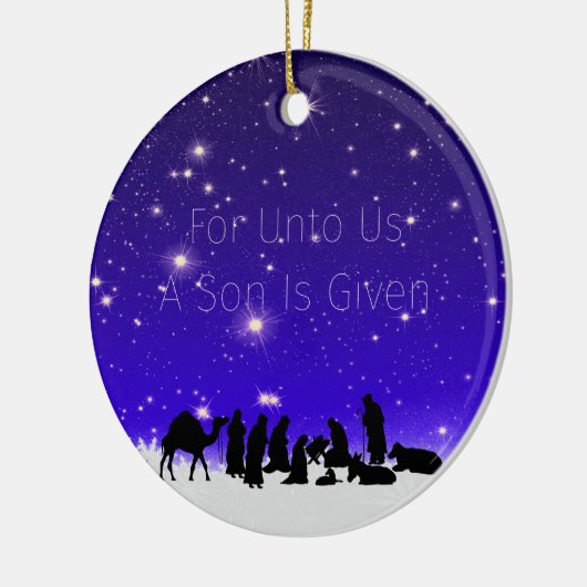 Eine Chisld ist Geborene Snowy Night Keramik Ornament (Links)