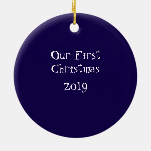 Eine Chisld ist Geborene Snowy Night Keramik Ornament (Hinten)