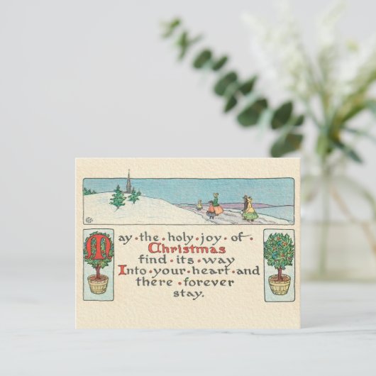 EINE CHRISTMAS-BOTSCHAFT POSTKARTE (Stehend Vorderseite)