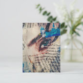 Eine Collage aus abstraktem Mischmedium mit Gesich Postkarte (Stehend Vorderseite)