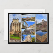 Eine Collage aus Rom, Italien Postkarte (Vorne/Hinten)