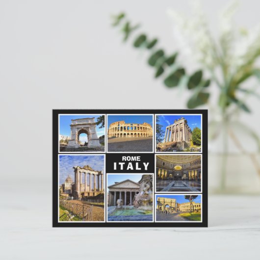 Eine Collage aus Rom, Italien Postkarte (Stehend Vorderseite)