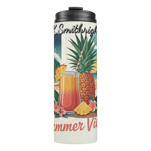 Eine Collage der Sommerbewohner Thermosbecher (Vorderseite)