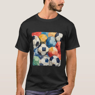 Eine Collage verschiedener Fußballbälle T-Shirt