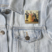 Eine Commedia- dell'arteTruppe vor einer Button (Beispiel)