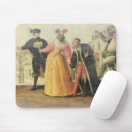 Eine Commedia- dell'arteTruppe vor einer Mousepad (Mit Mouse)
