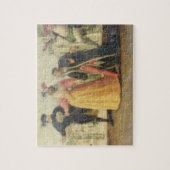 Eine Commedia- dell'arteTruppe vor einer Puzzle (Vertikal)