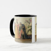 Eine Commedia- dell'arteTruppe vor einer Tasse (Vorderseite Links)