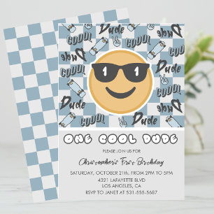 Eine coole B-Day-Einladung Sonnenbrille Blau Einladung
