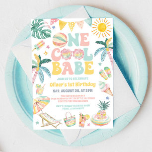 Eine coole Babypoolparty zum 1. Geburtstag im Somm Einladung