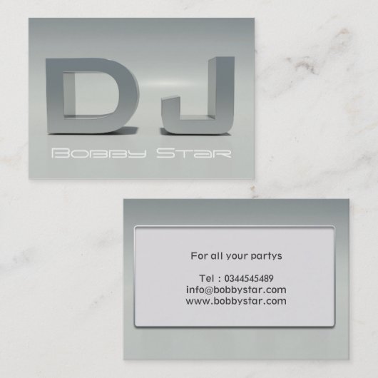 Eine coole DJ-Initialengeschäftskarte Visitenkarte (Vorne/Hinten)
