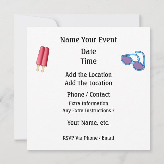 Eine COOLE Einladung (Rückseite)