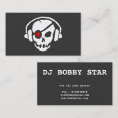 Eine coole Grau DJ-Schädel-Liebe Visitenkarte (Vorne/Hinten)