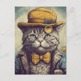 Eine Coole graue Katze-Postkarte Postkarte