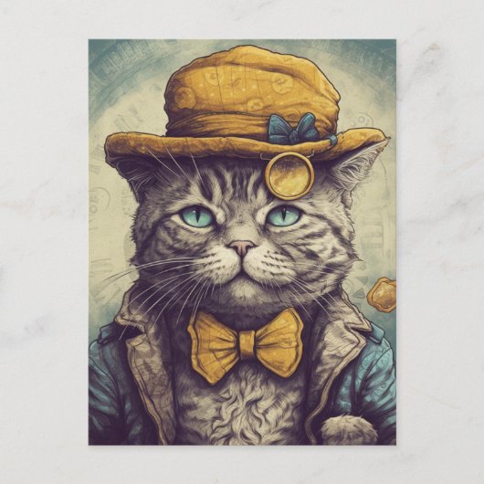 Eine Coole graue Katze-Postkarte Postkarte (Vorderseite)