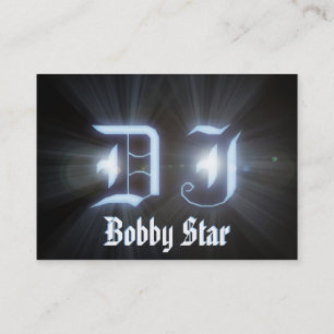 Eine coole Initialen-Geschäftskarte ligt Laser DJ Visitenkarte